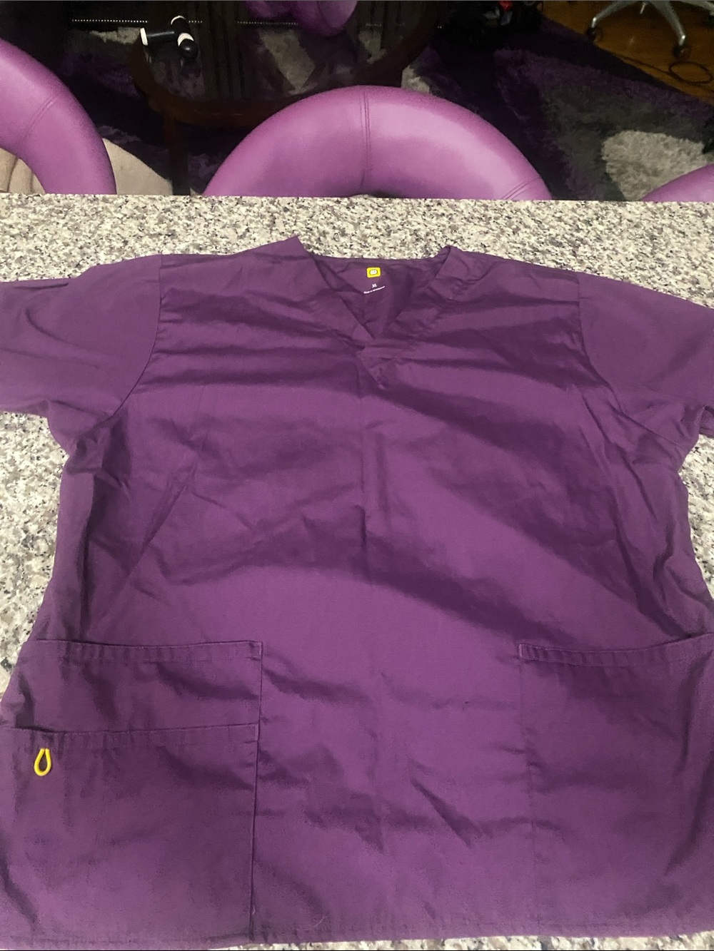 Wonder wink Women's  V-Neck Scrub Top in Purple